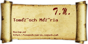 Tomásch Mária névjegykártya